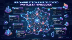 Où Étudier dans le Jeu Vidéo en 2026 ? Le Guide des Écoles par Ville et Campus
