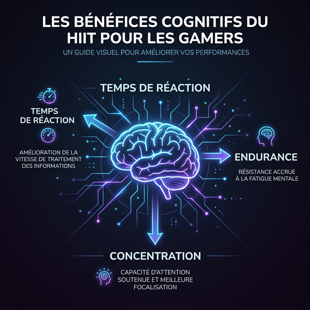 Schéma des bénéfices du HIIT sur le cerveau