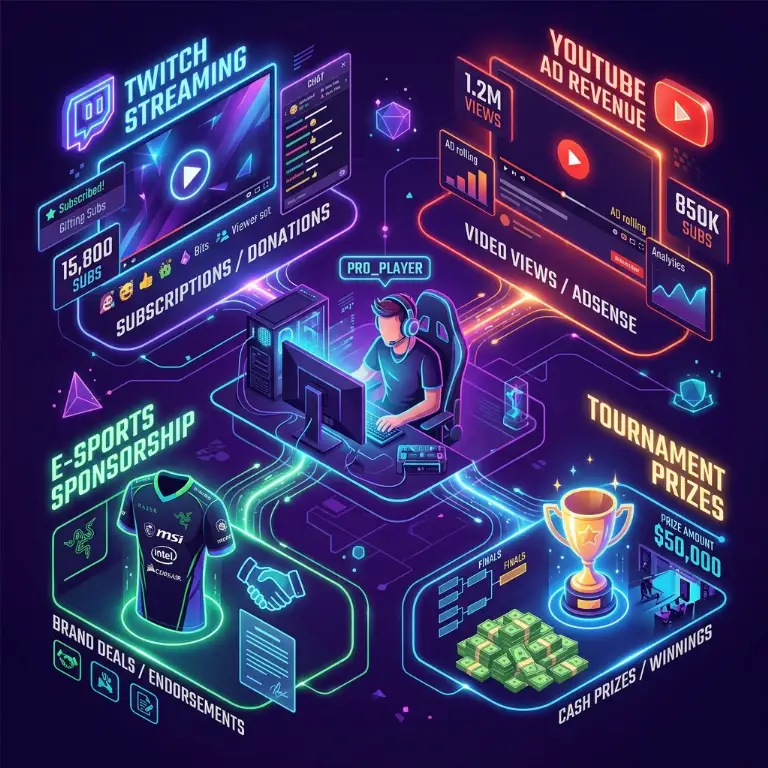 Revenus et salaires d'un joueur pro e-sport
