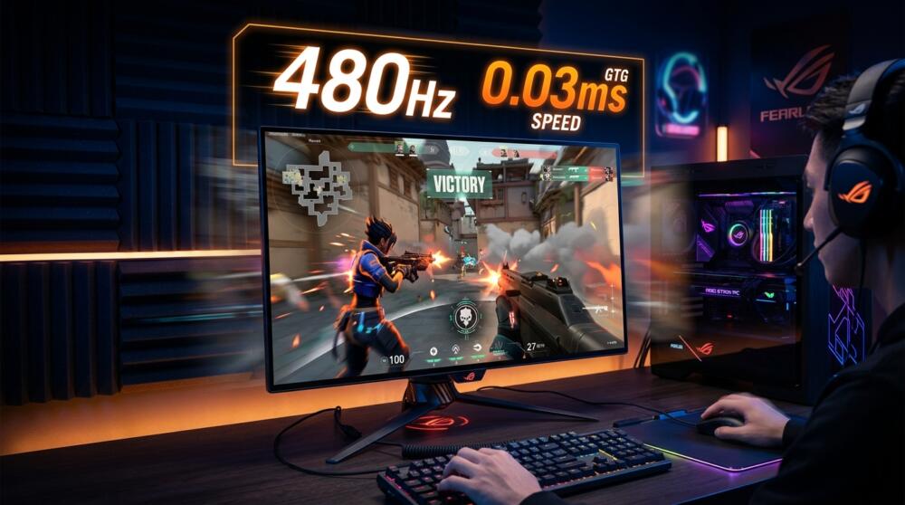 ASUS ROG Swift PG27AQDP 480Hz OLED ecran gamer