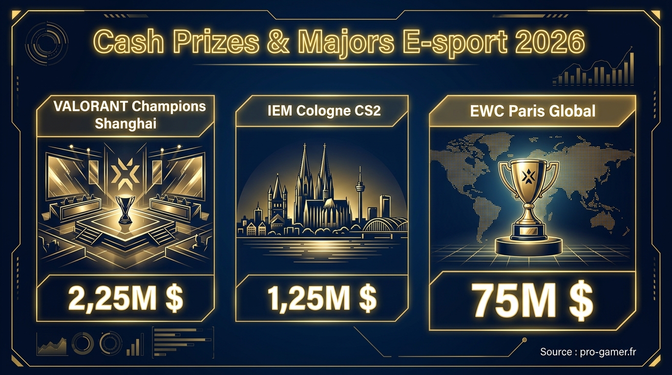 Cash Prizes et Majors Esport 2026