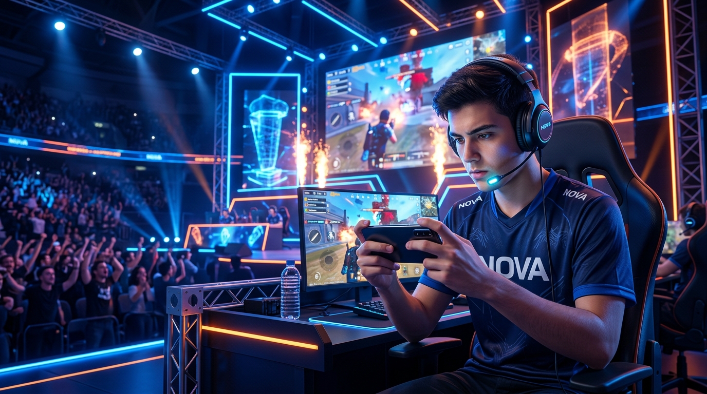 Joueur professionnel d esport mobile sur smartphone