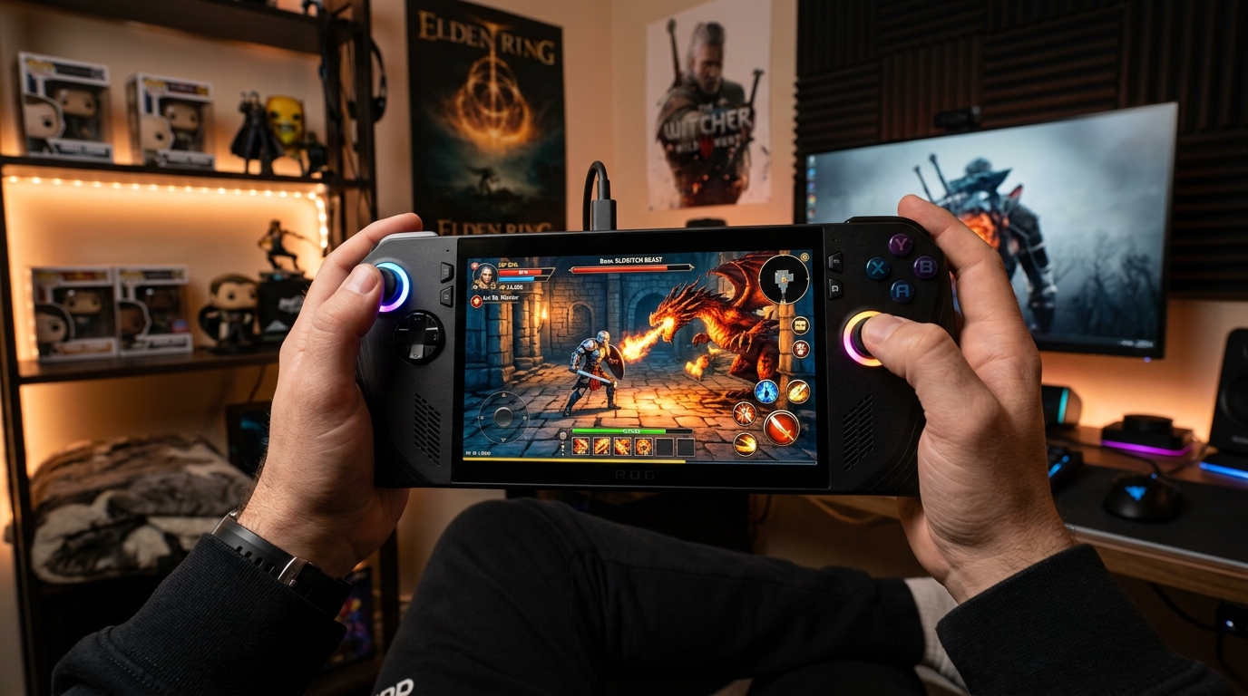 Prise en main de la console portable ASUS ROG Xbox Ally X20 en session de jeu