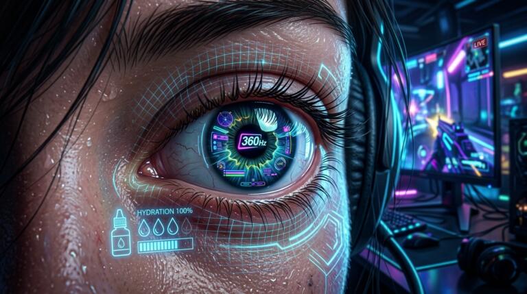 Écrans 360Hz+, sécheresse oculaire et fatigue visuelle : Le guide de protection des yeux pour pro-gamers