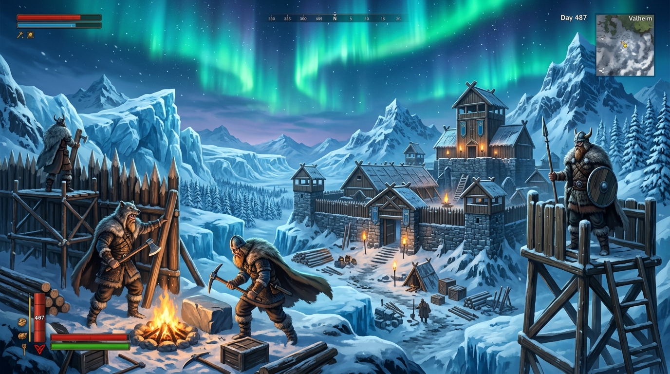 Lancement de Valheim 1.0 avec le biome Deep North et les forteresses de glace vikings