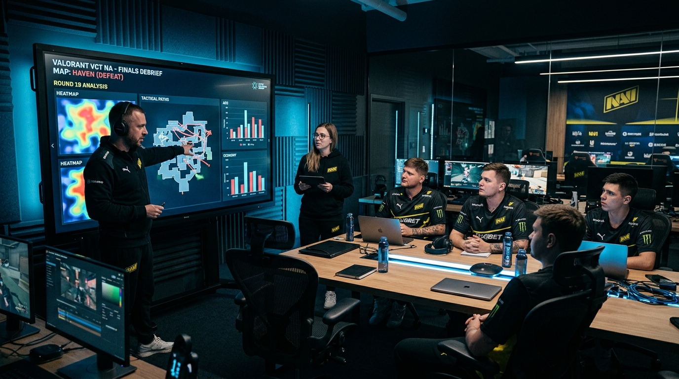 Staff esport et analyste analysant les heatmaps de match