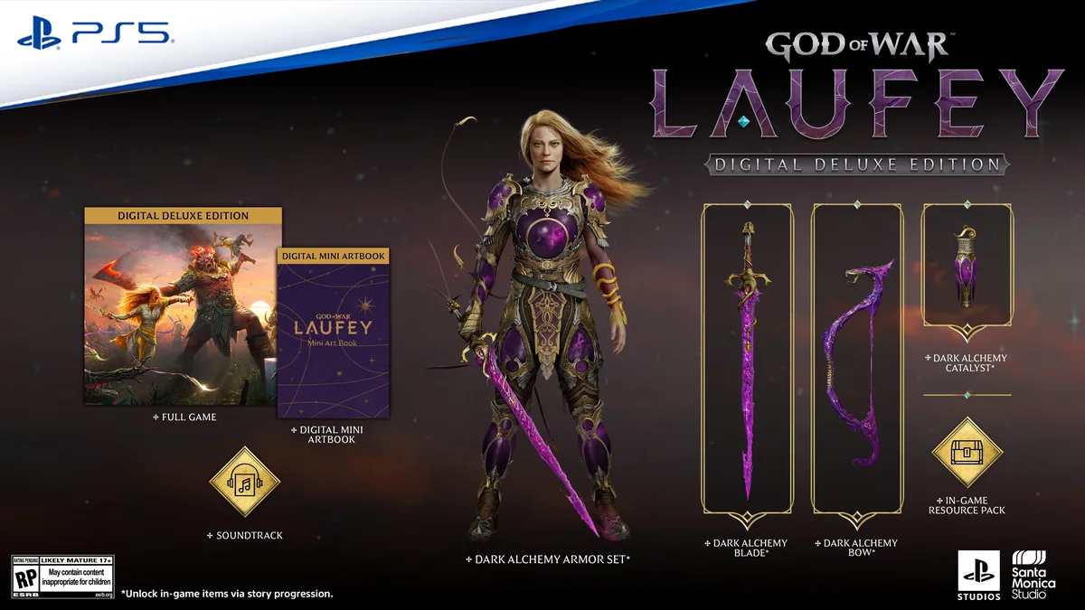 Contenu complet de l'Édition Deluxe Numérique de God of War Laufey sur PlayStation 5