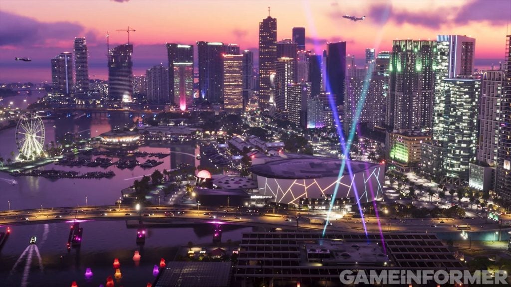 Panorama urbain et gratte-ciels de Vice City dans GTA 6