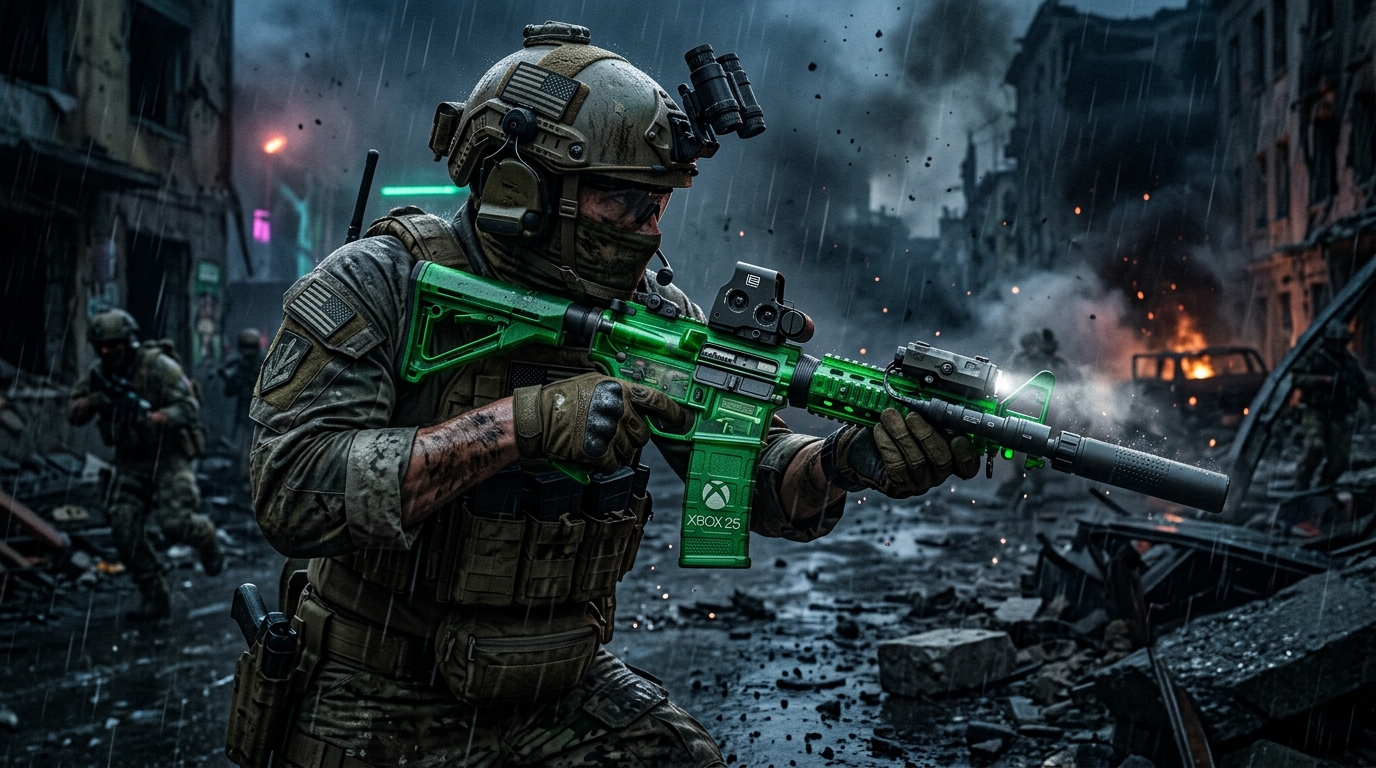 M4 verte translucide Xbox 25 ans Modern Warfare 4