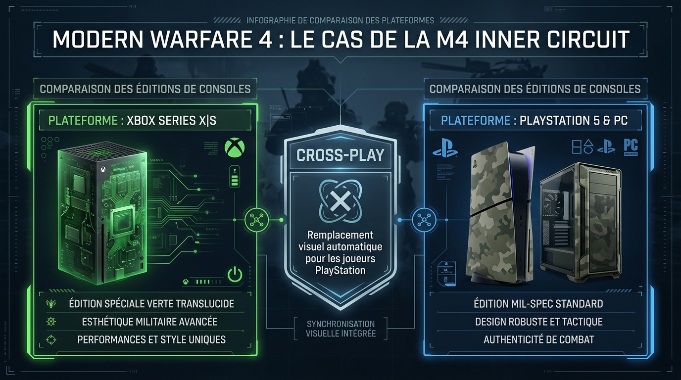 Comparatif plan M4 Inner Circuit cross-play Xbox PS5