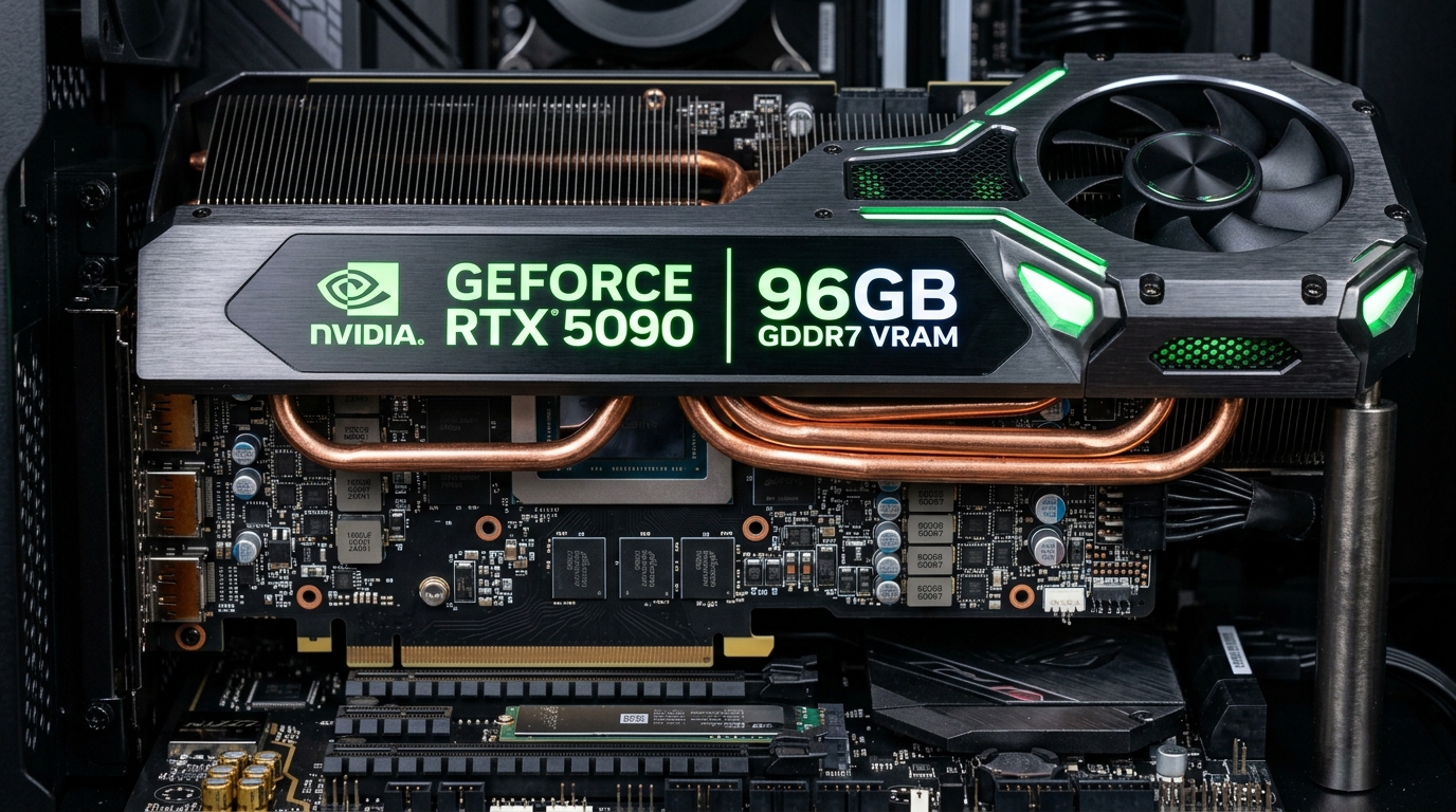 Carte graphique Nvidia GeForce RTX 5090 modifiée à 96 Go de VRAM