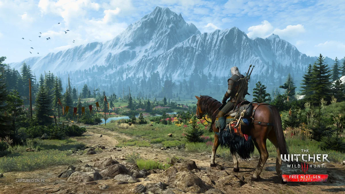 Geralt de Riv utilisant la magie du Signe Igni avec ray tracing dans The Witcher 3 Remastered