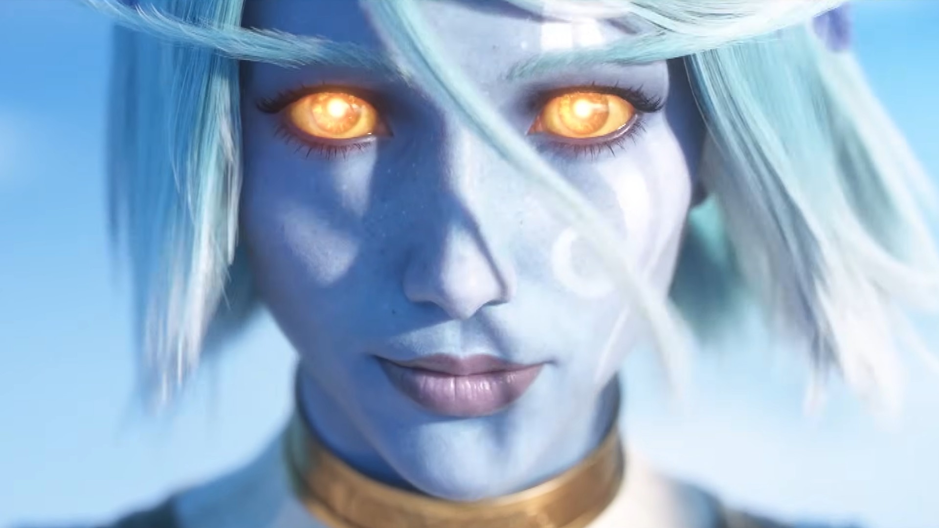 Elfe Skyborne aux yeux dorés cinématique World of Warcraft Forever