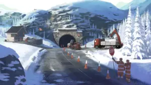 Concept art alpin du jeu d espionnage annule Agent de Rockstar Games