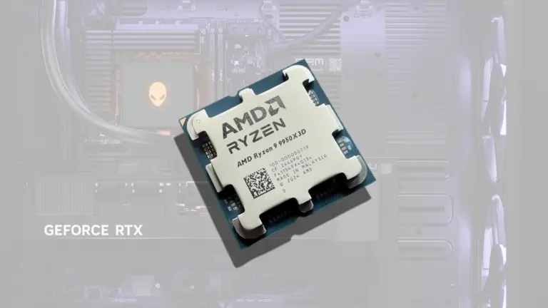 Processeur AMD Ryzen 9 9950X3D verrouillé sur la carte mère d'un PC Alienware Area-51 par Dell