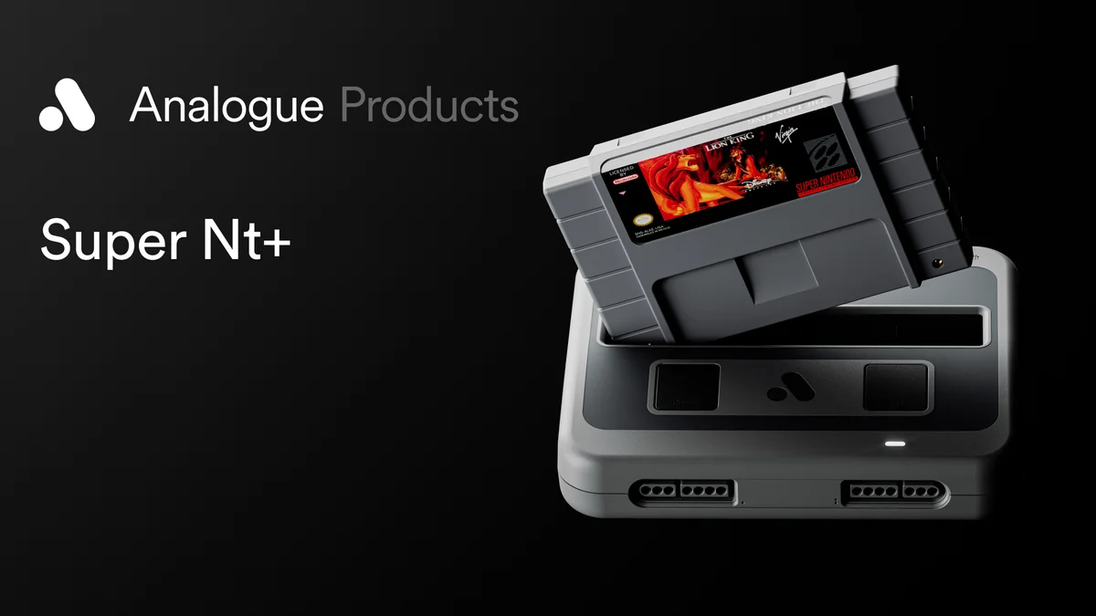 Console Analogue Super Nt+ FPGA avec cartouche Super NES et bouton d'appairage sans fil