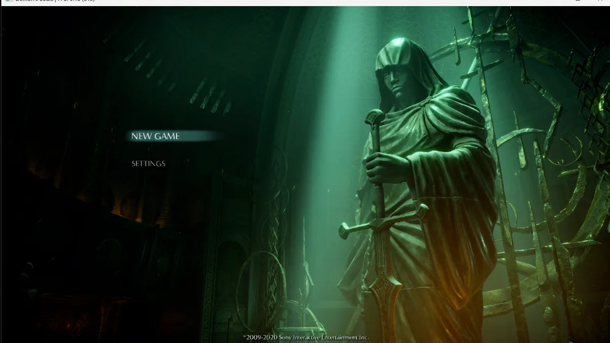 Demon's Souls PS5 écran titre exécuté nativement sur PC Windows via AnyPS5