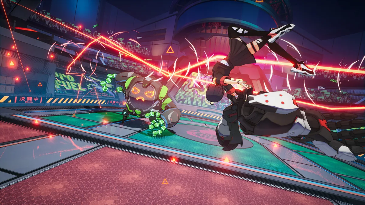 Affrontement de boss en cel-shading dans BAKUDO sur Nintendo Switch 2 et Steam