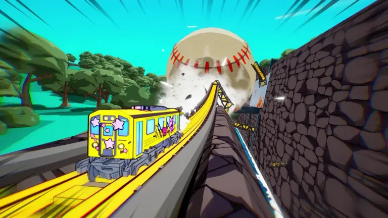Denshattack sur Nintendo Switch 2 - Emi et son train en plein grind