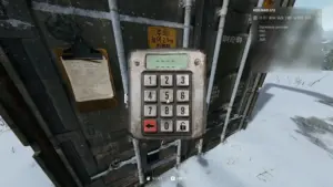 Clavier numérique et note d'indice d'un conteneur verrouillé dans la mission Stranded de Call of Duty Modern Warfare 4