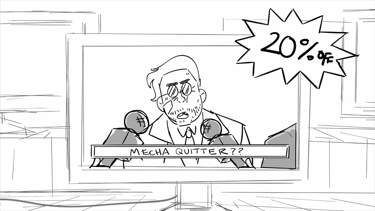 Aperçu officiel du mode Storyboard de Dispatch montrant les animatiques originales d AdHoc Studio