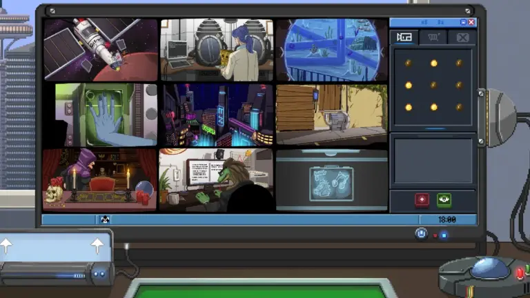 Do Not Feed the Monkeys 2099 interface de caméras de surveillance MonkeyVision sur Nintendo Switch et PS4