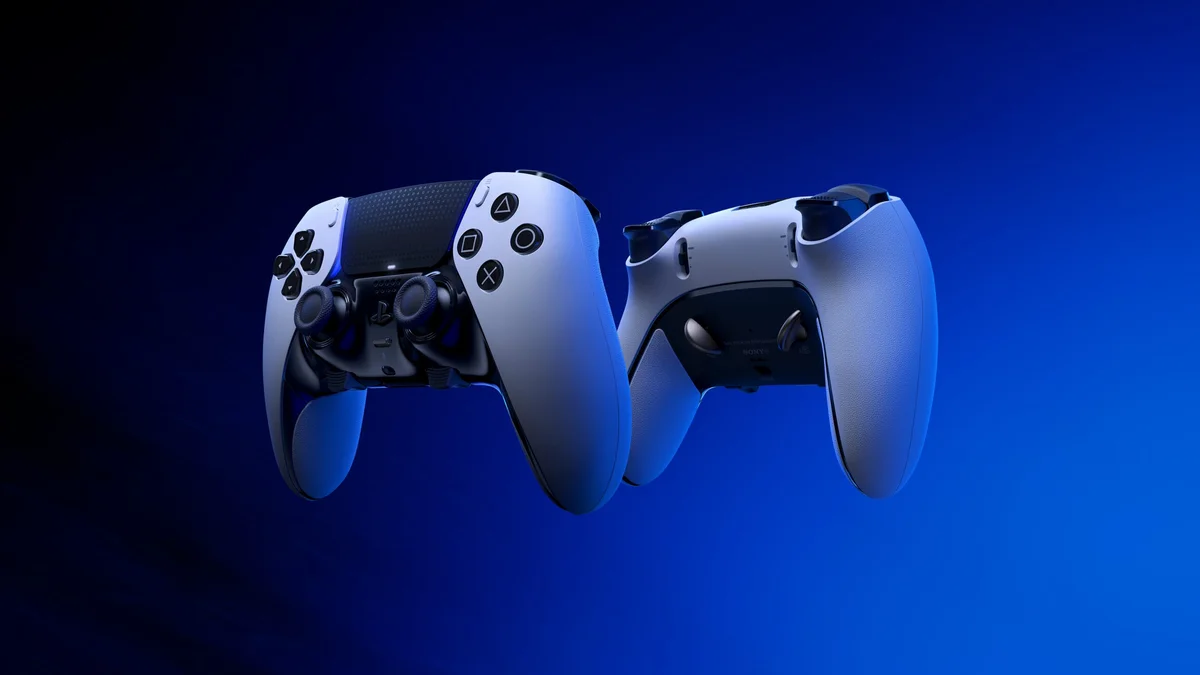 Manette sans fil DualSense Edge PS5 montrant les sticks analogiques et gâchettes utilisés par le réseau neuronal de Sony