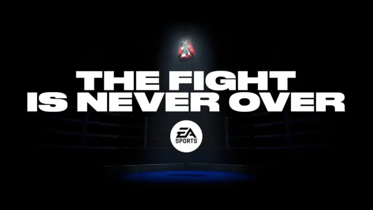 Gants de boxe rouges suspendus au-dessus d'un ring dans le teaser officiel EA Sports Fight Night