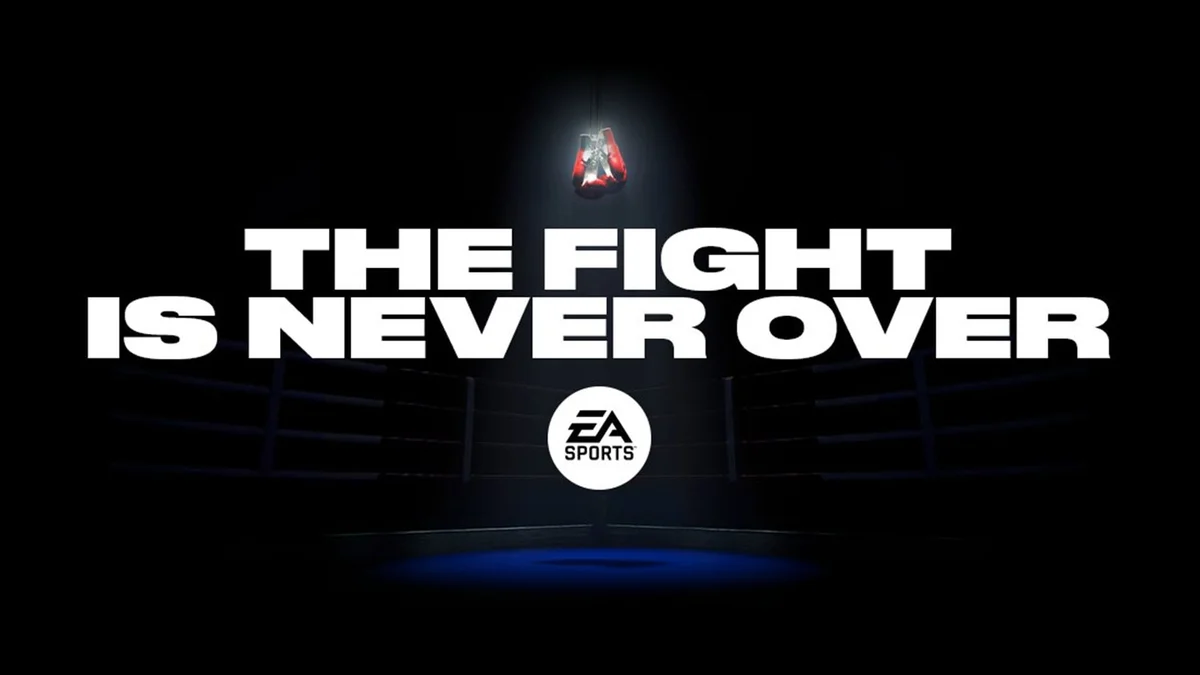 Gants de boxe rouges suspendus au-dessus d'un ring dans le teaser officiel EA Sports Fight Night