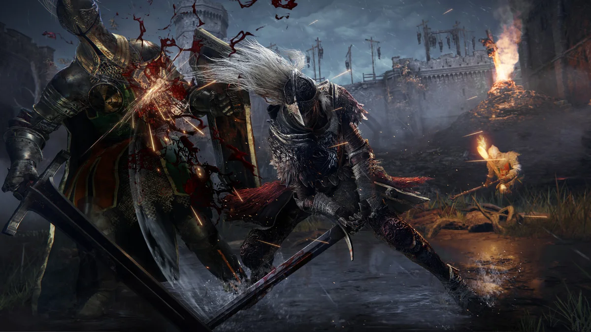 Affrontement contre un boss dans l'Entre-Terre d'Elden Ring sur PS5, Xbox Series X|S et PC