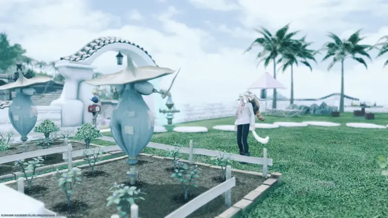 Potager et jardinage dans un quartier résidentiel de Final Fantasy XIV