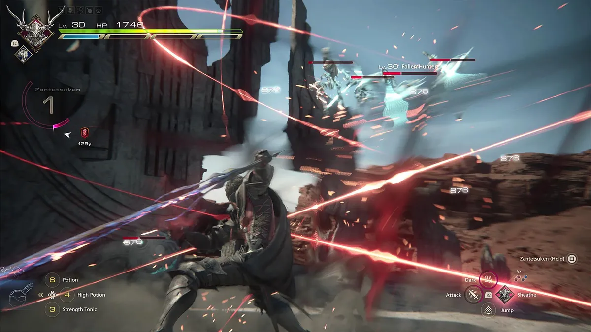 Interface combat Final Fantasy XVI