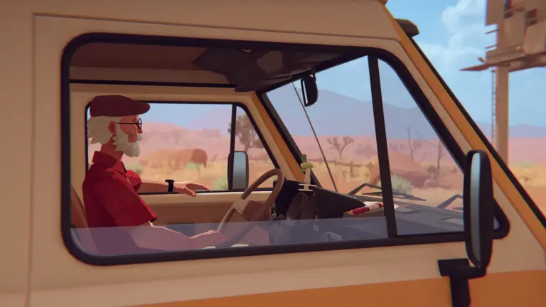 Alfred au volant de son combi van dans Forever Ago sur Nintendo Switch 2