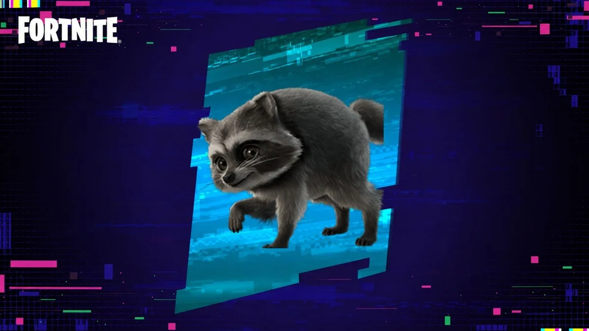Visuel officiel du compagnon raton laveur Jimothy dans Fortnite Chapitre 7 Saison 4