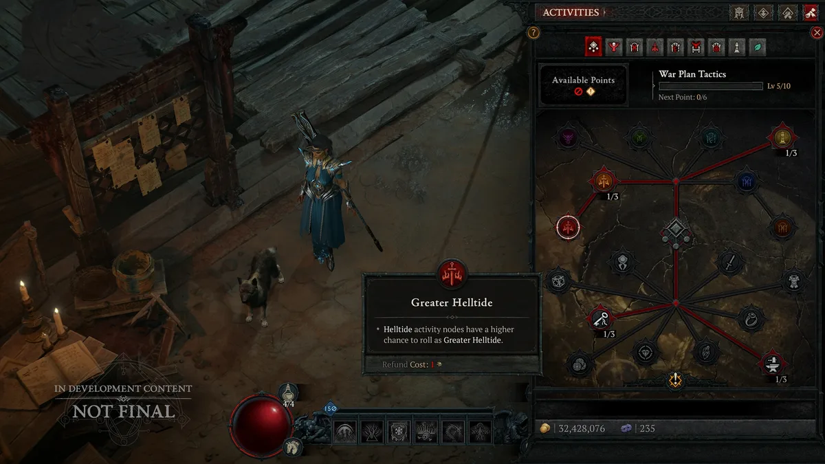Arbre Tactiques des Plans de guerre dans le PTR 3.3.0 de Diablo 4 Saison 16