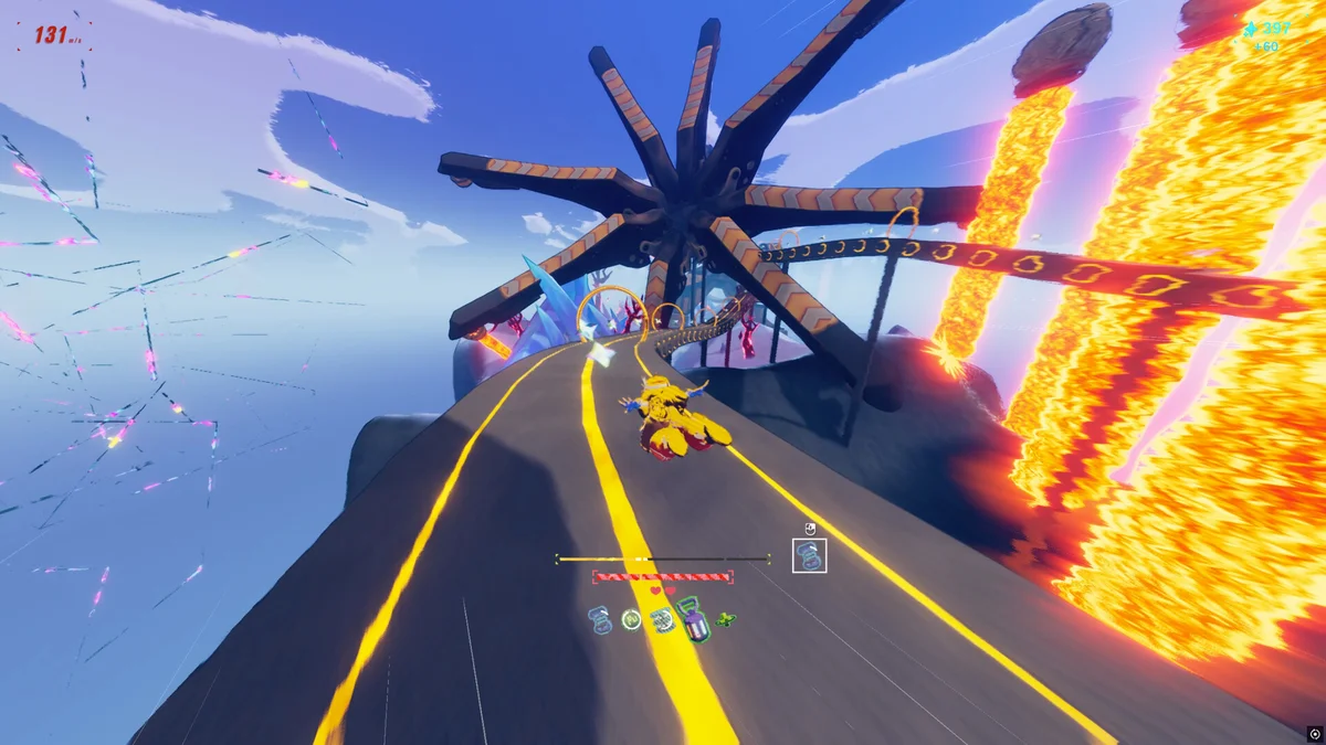Zoe en pleine course dans Haste: Broken Worlds sur Nintendo Switch 2