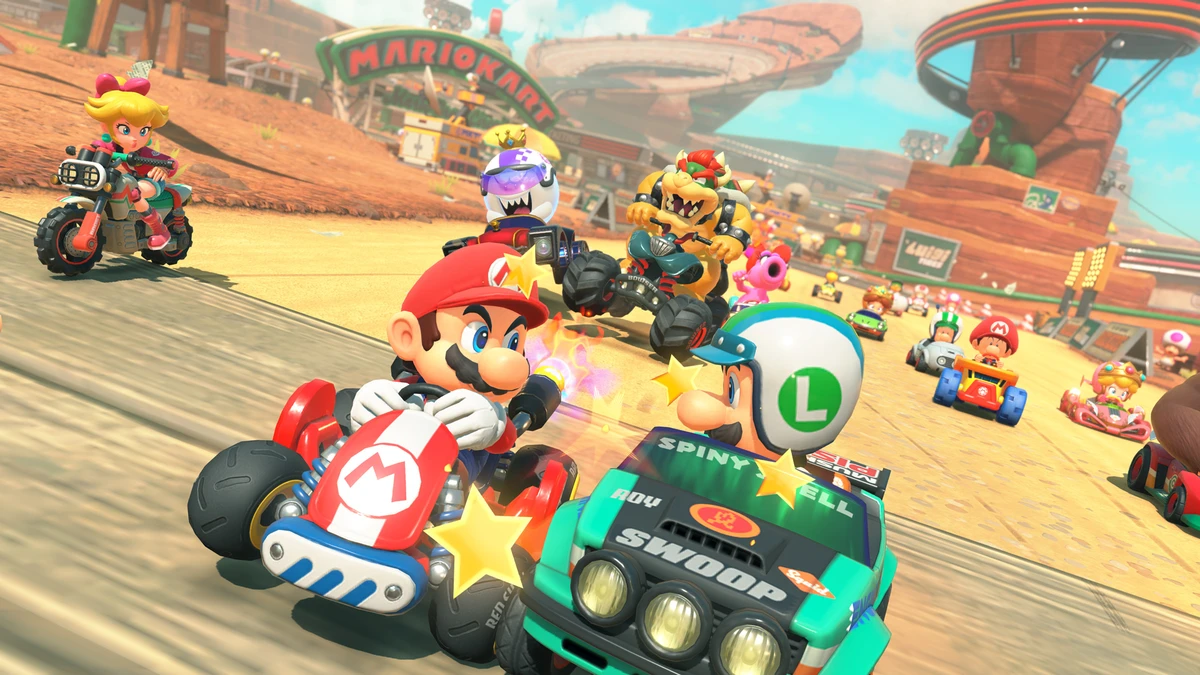 Mario et Luigi en pleine course dans Mario Kart World sur Nintendo Switch 2