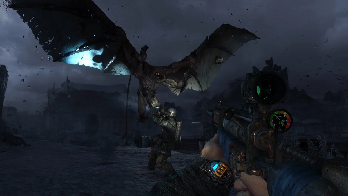 Artyom et les Rangers de l'Ordre dans les tunnels du métro moscovite avec l'éclairage amélioré de Metro Redux Next-Gen Update