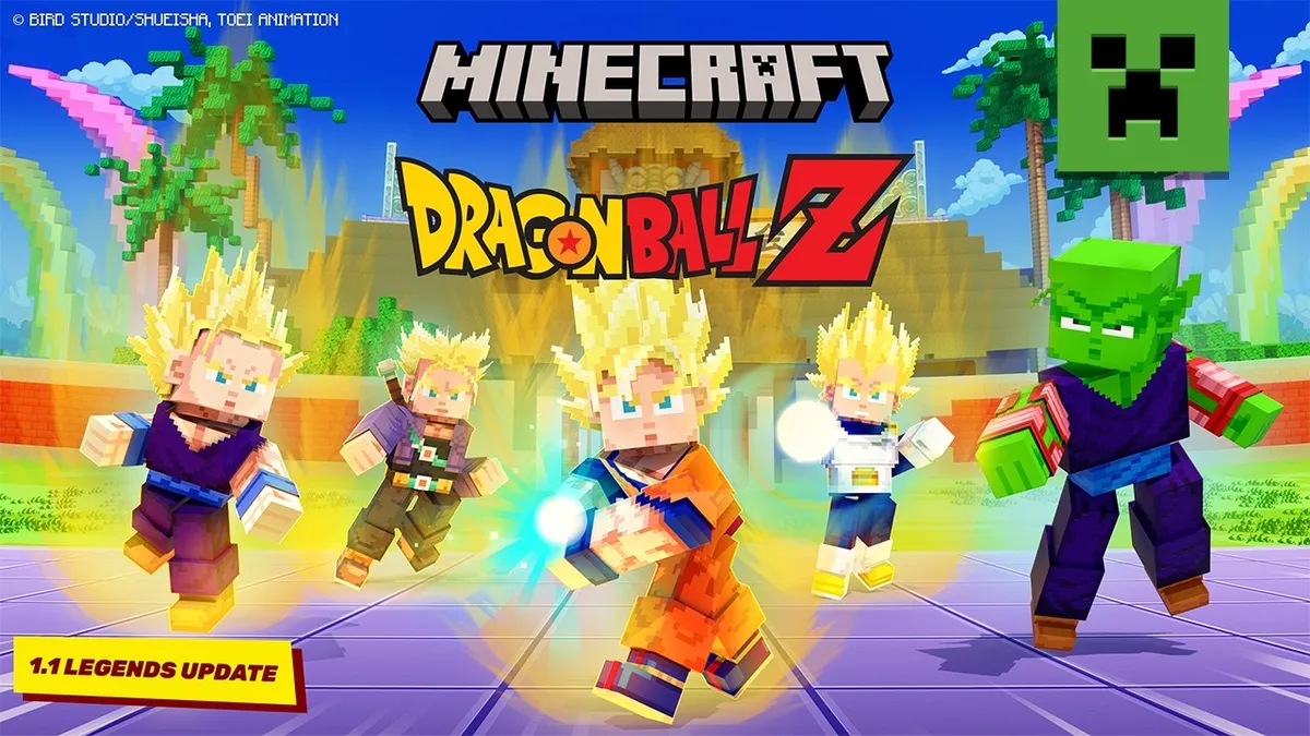 Minecraft x Dragon Ball Z 1.1 Legends Update artwork officiel