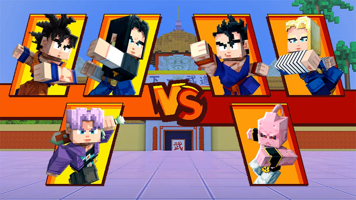 Mode Tournoi personnalisé à 8 joueurs dans Minecraft x Dragon Ball Z