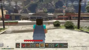 Mod Minecraft dans GTA 5 sur iPhone avec Ender Dragon et Élytres