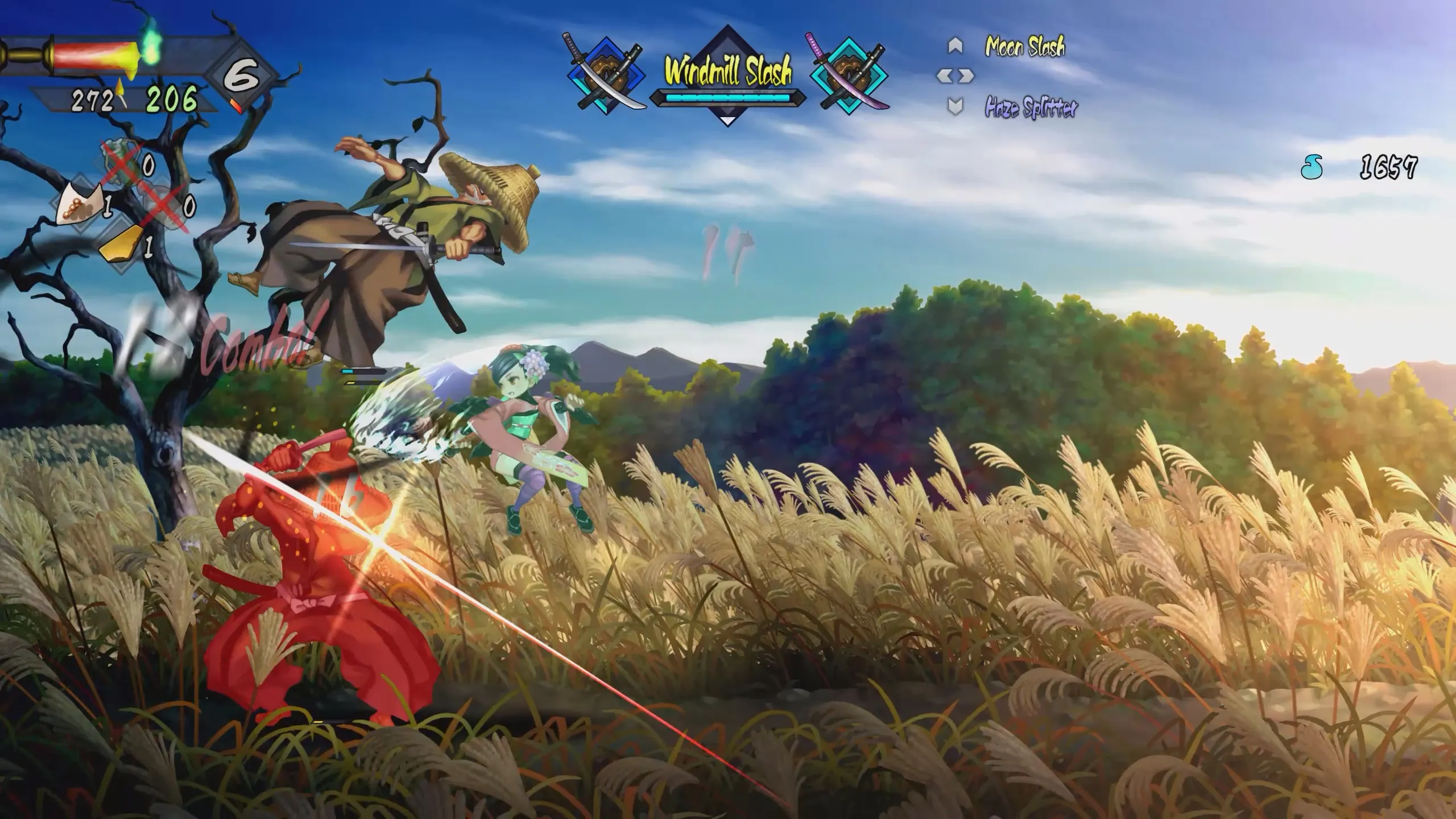 Combats intenses et compétences aériennes dans Muramasa Revenant Blades