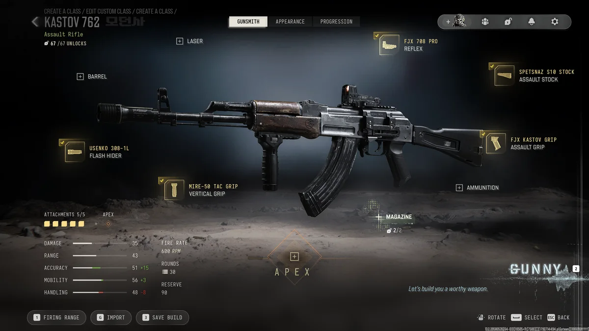 Configuration Armurerie du Kastov 762 dans Call of Duty Modern Warfare 4