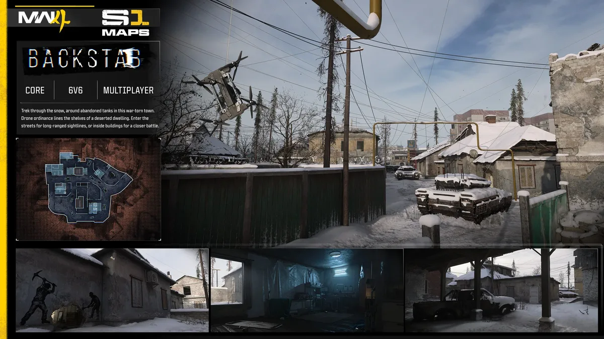 Carte multijoueur 6v6 Backstab dans Call of Duty Modern Warfare 4 Saison 1