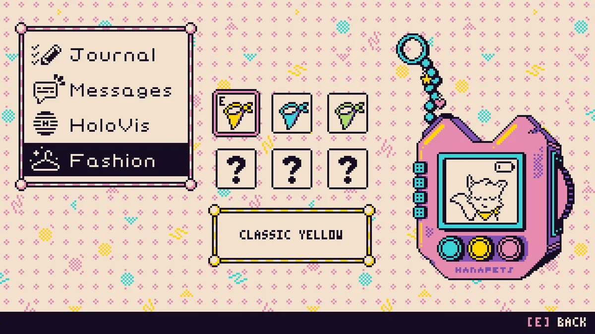 Capture d'écran de gameplay de Petal Runner en pixel art inspiré de la Game Boy Color dans les rues de Sapphire Valley