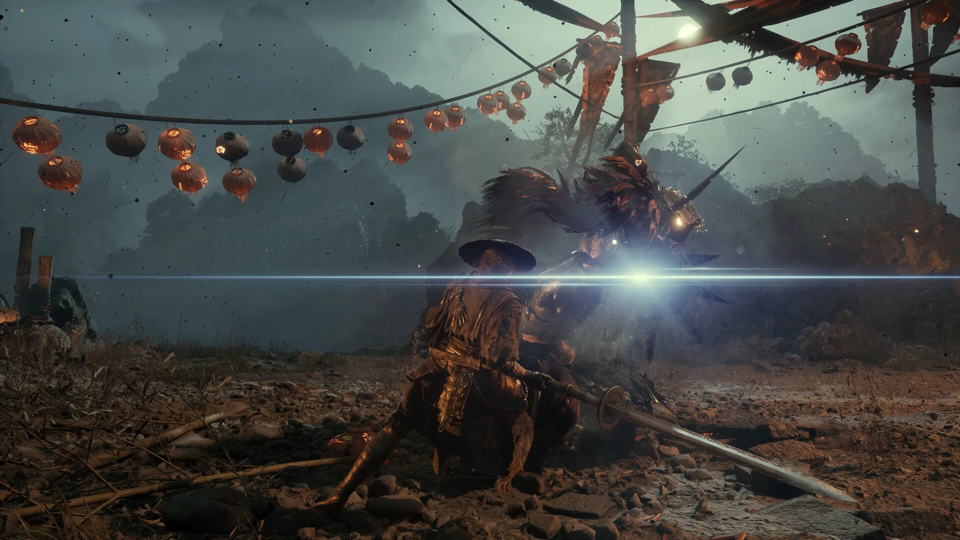 Phantom Blade Zero parade parfaite Sha-Chi sur un éclat bleu Brutal Move et déclenchement du Ghoststep