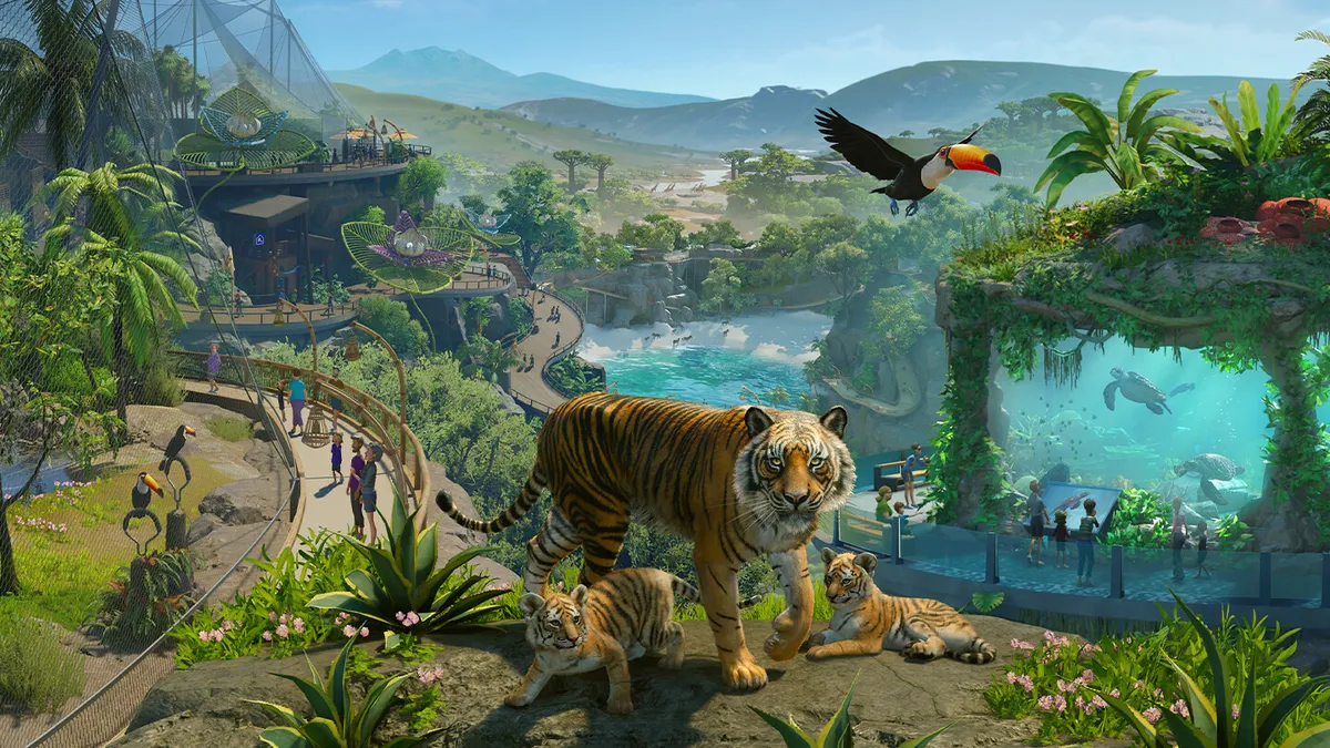 Planet Zoo 2 tigre toucan et aquarium PC PS5 Xbox Series
