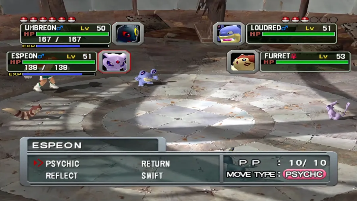 Combat double Pokémon Colosseum