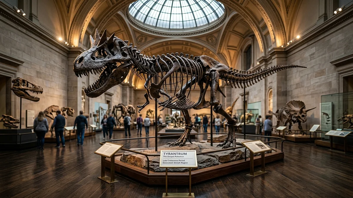Reconstitution d'un squelette fossile de Rexillius au Pokemon Fossil Museum