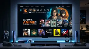 Hub anime Crunchyroll interface PlayStation 5